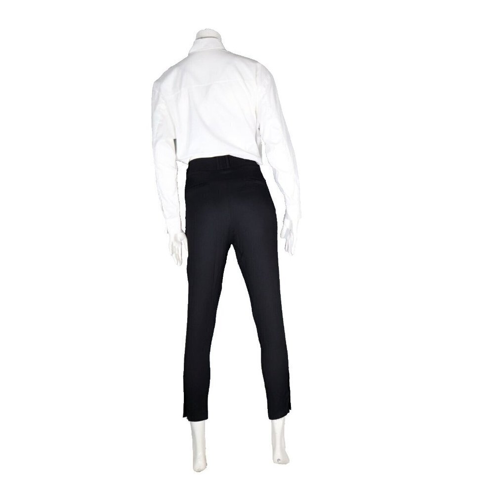Helmut Lang Women's Size US4 Black Pleated Pant Cropped Slim-Fit Trouser $200 - Picture 8 of 9